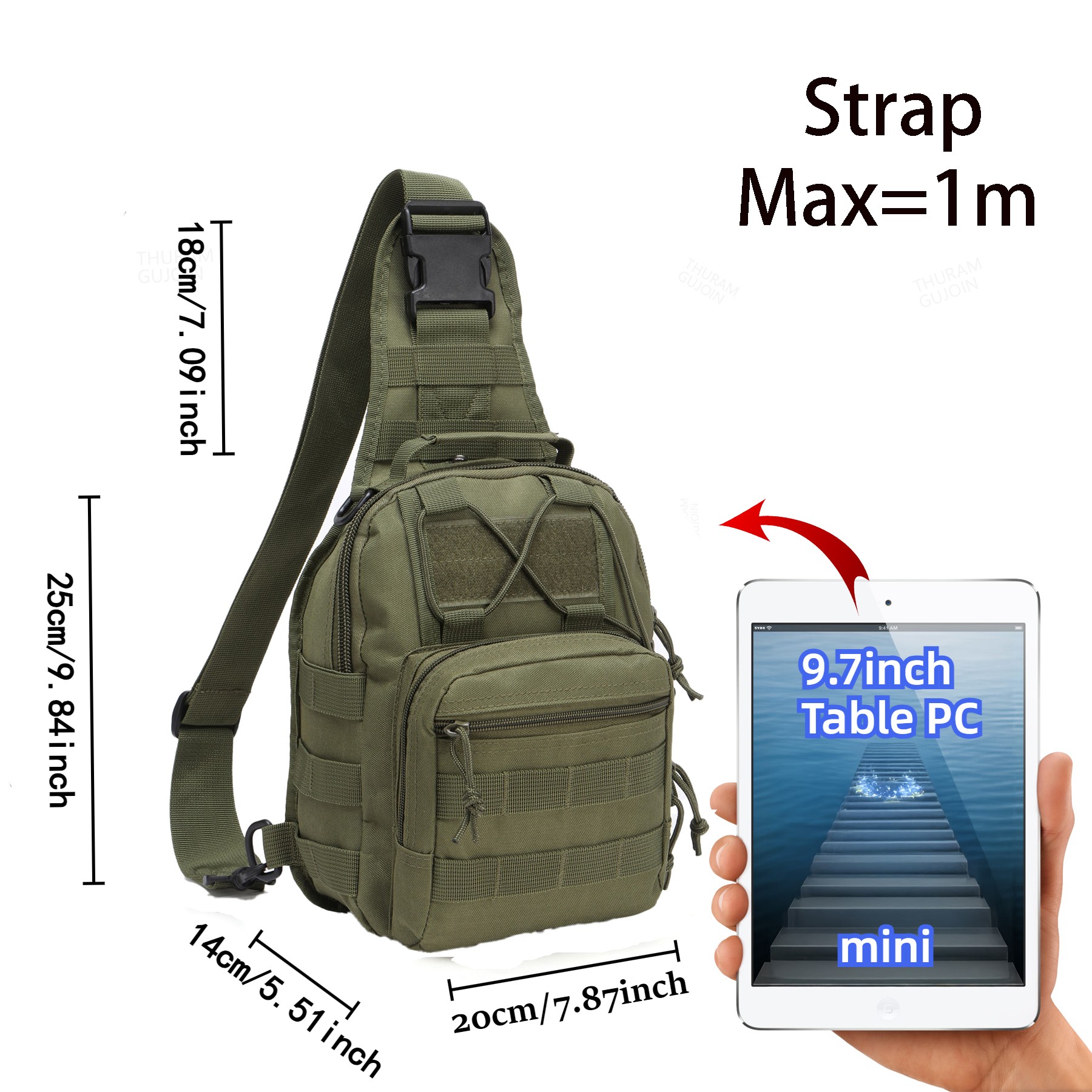 THURAM Outdoor Tactical Bag Ba - đánh giá và giá Canvas Backpack Casual
