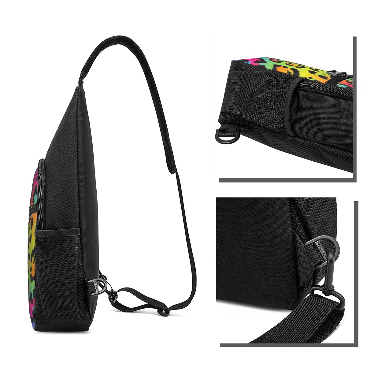 Rainbow Leopard Print Chest Ba - đánh giá và giá Sling Backpack Shoulder