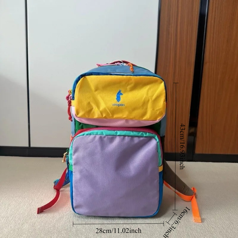 Dopamine Color Block Backpack  - đánh giá và giá Canvas Backpack Casual